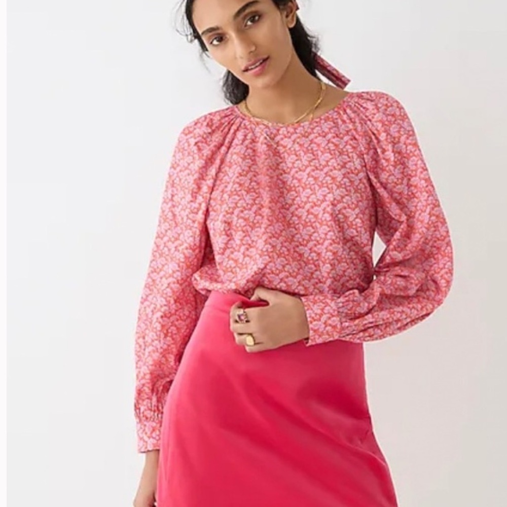 NWOT J.Crew Women's Liberty London Floral Long Sleeve Pull Over Top